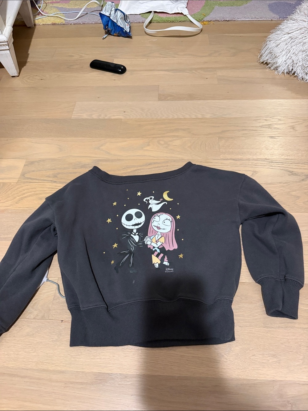 abercrombie kids Black Crewneck Sweatshirt with Nighttime Character Graphic
